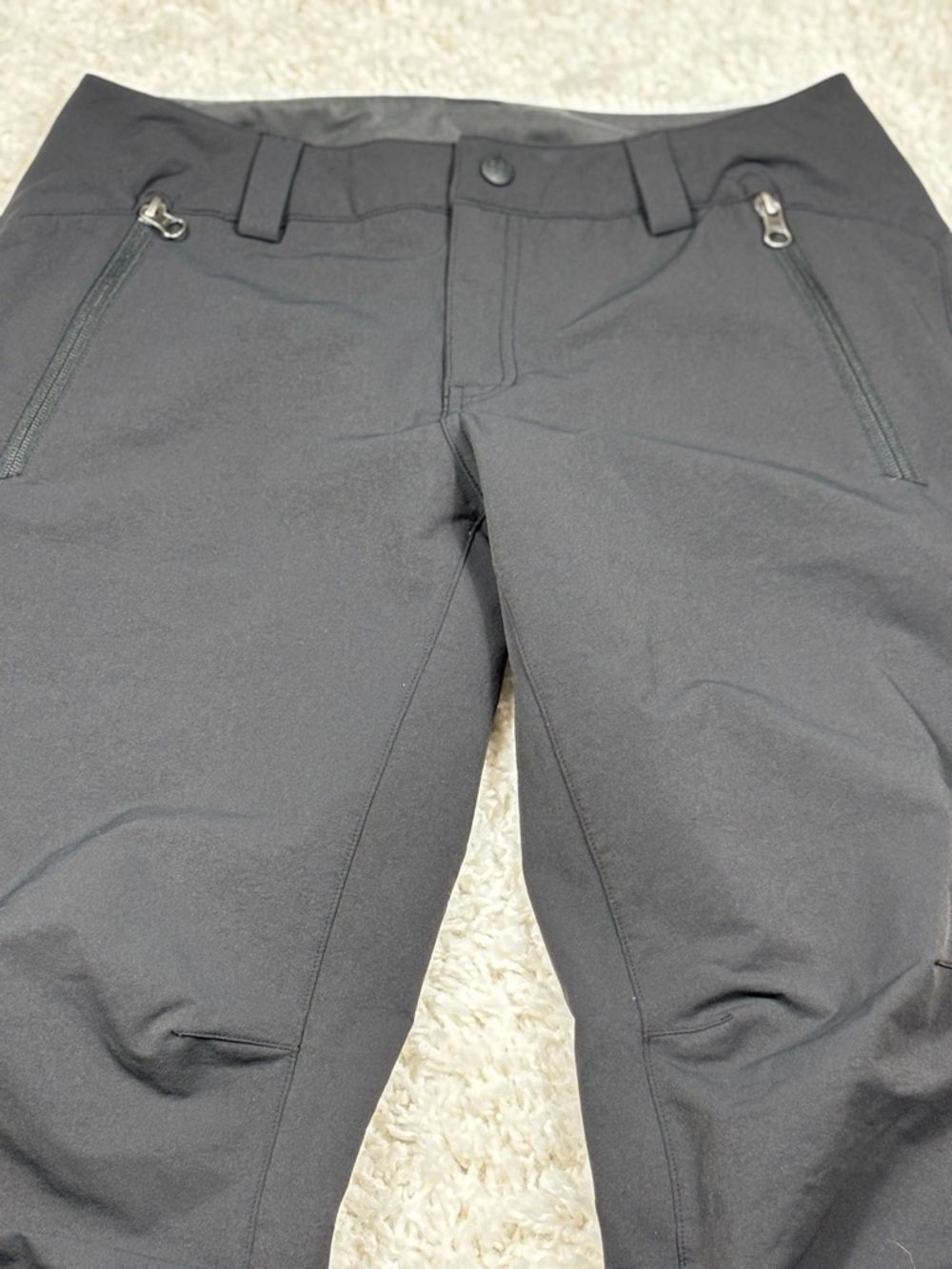 REI Women’s Softshell Pants Size 6 Black Hiking Outdoor Zip Ankle - Picture 2 of 12